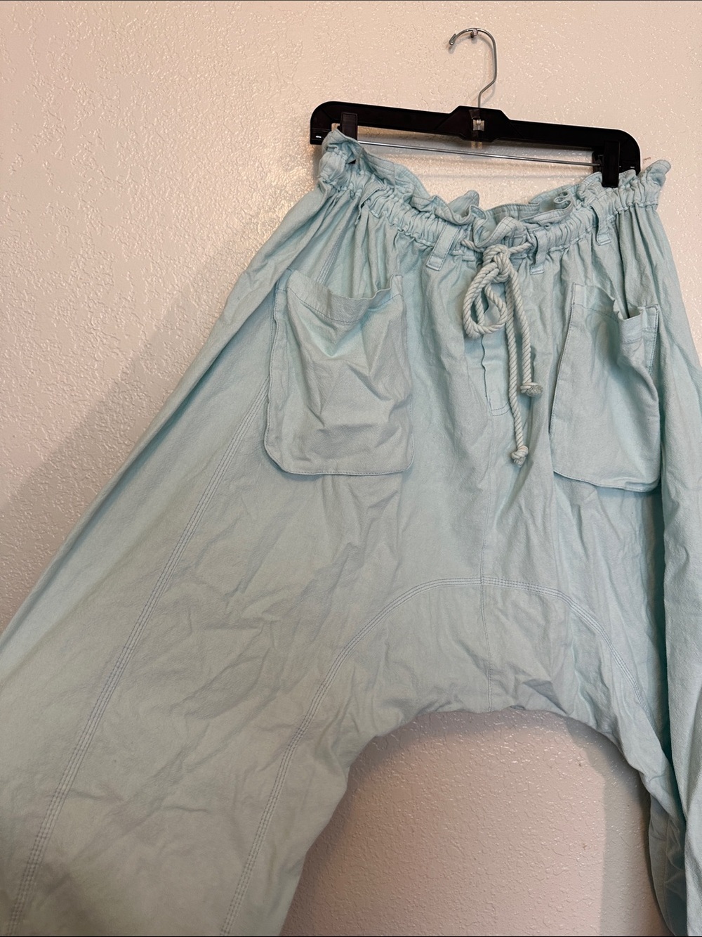 Free People Runyon Oversized Light Mint Drawstring Pants NWOT L - Picture 4 of 5